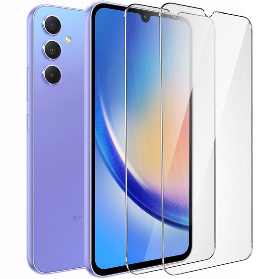 2x sticlă călită pentru Samsung Galaxy A34 5G, ERBORD 9H Hard Glass pe ecran