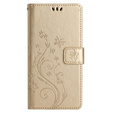 Cu clapetă pentru Samsung Galaxy S23 FE, Butterfly, de aur