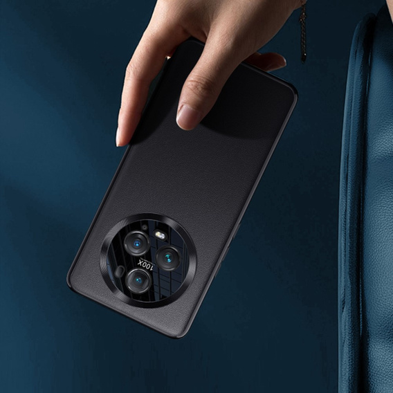 Husă din piele pentru Honor Magic 5 Pro, leather hybrid, negru