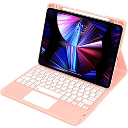 Carcasă + tastatură iPad Air 10.9 4 2020 / 5 2022, Touchpad, roz rose gold
