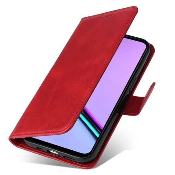 Cu clapetă pentru Realme C67, Leather Wallet, roșu