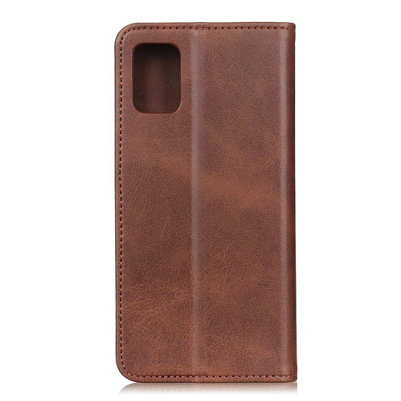 Husa cu clapetă pentru Samsung Galaxy M51, Split Leather, maro