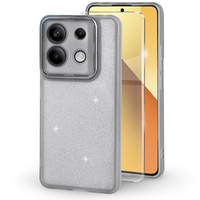 Carcasă pentru Xiaomi Redmi Note 13 5G, Glittery Powder, gri + sticlă călită 9H