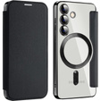 Cu clapetă pentru Samsung Galaxy S24+ Plus, RFID Wallet MagSafe CamShield, negru