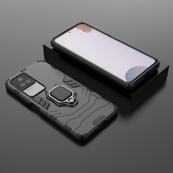 Huse pentru Xiaomi Poco F4 5G, Kickstand Ring, negru