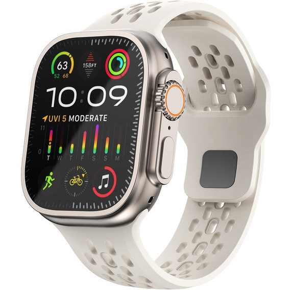 Curea din silicon pentru Apple Watch 1/2/3/4/4/5/6/6/7/8/SE/ULTRA 42/44/45/49MM, bej