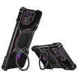 Carcasă pentru ASUS ROG Phone 8 5G / 8 Pro 5G, Kickstand Bumper, cu capac pentru obiectiv, pentru MagSafe, negru / roșu