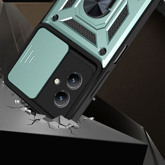 Husă blindată pentru Motorola Moto G14, CamShield Slide, verde