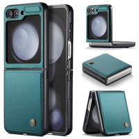 Husă pentru Samsung Galaxy Z Flip6 5G, CASEME Litchi Leather, verde