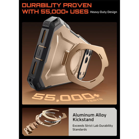 Carcasă Supcase pentru iPhone 17 Pro Max, Unicorn Beetle Grip Pro Mag, Desert Gold