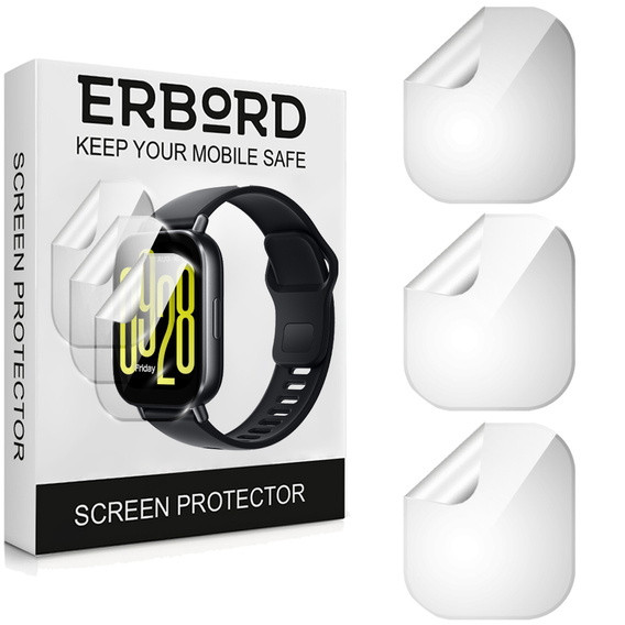 3x ERBORD Hydrogel Foil pentru Xiaomi Redmi Watch 5 Active