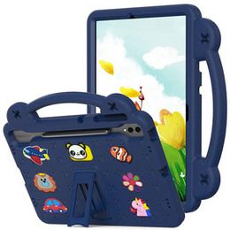 Husă pentru copii pentru Samsung Galaxy Tab S9 FE+ Plus, Cute Patterns, cu suport, albastru închis