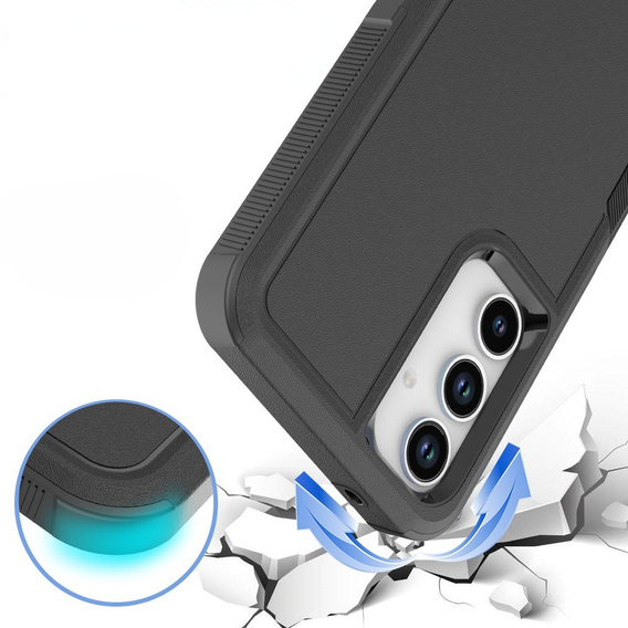 Husa blindată pentru Samsung Galaxy A56 5G, Dual Shockproof, negru