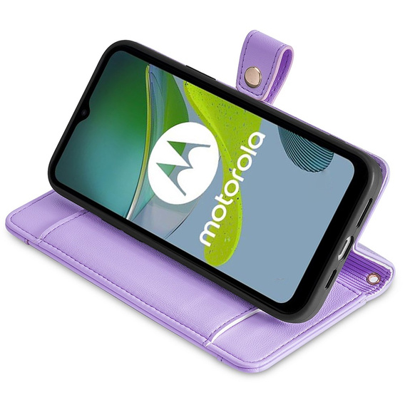 Cu clapetă pentru Motorola Moto G84 5G, Wallet Zipper Pocket, violet