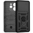 Husă blindată pentru Xiaomi Redmi Note 14 4G, CamShield Slide, negru