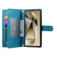 Cu clapetă pentru Samsung Galaxy S25 Ultra, Wallet Zipper Pocket, albastru
