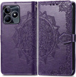 Cu clapetă pentru Realme Note 50, Mandala, violet