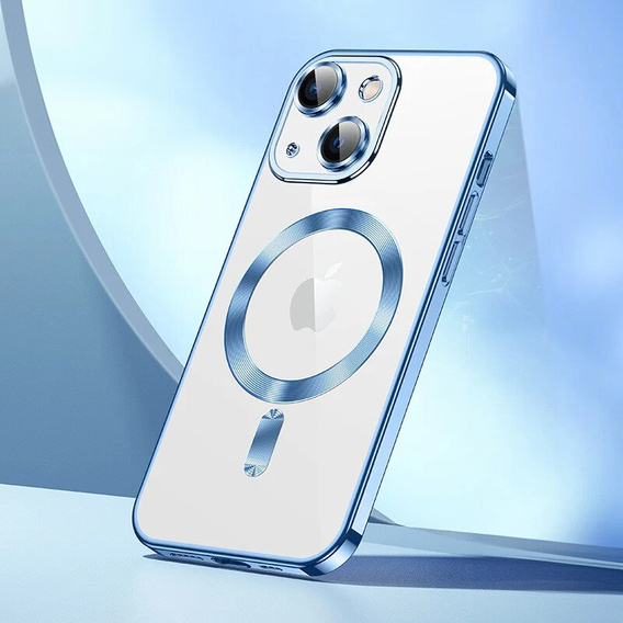 Husă pentru iPhone 14, Electro MagSafe, albastru + Sticlă pentru ecran