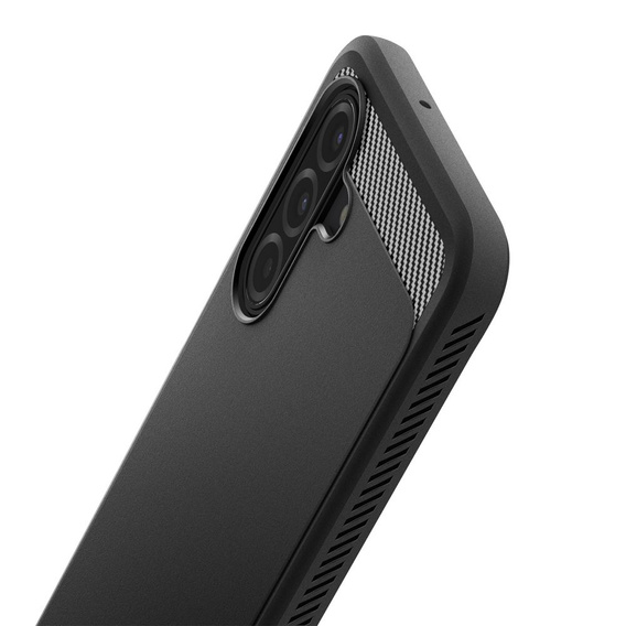 Carcasa Spigen pentru Samsung Galaxy A16 4G/ 5G, Rugged Armor MagSafe, negru + Tempered Glass 9H