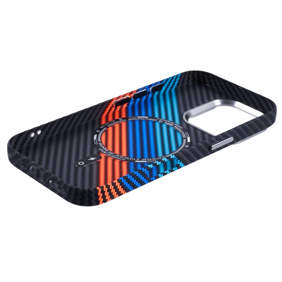Carcasa pentru iPhone 16 Pro Max, Carbon Fiber MagSafe, albastru închis