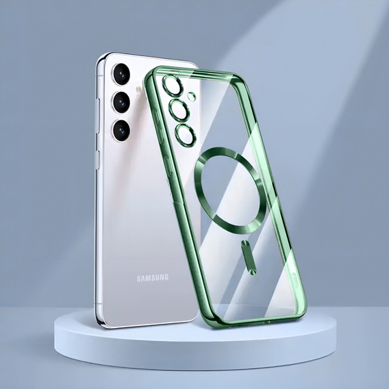 Husă pentru Samsung Galaxy A15 4G/5G, Electro MagSafe, verde + Sticlă pentru ecran