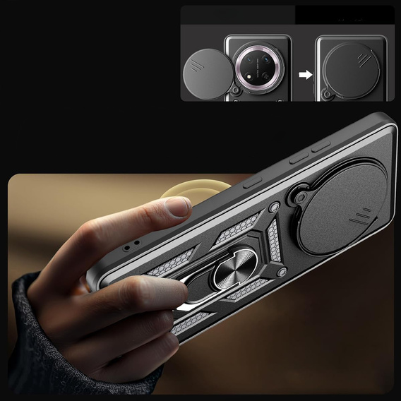 Husă blindată pentru Honor Magic 7 Lite, CamShield Slide, negru