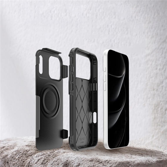 Husă MagForce pentru iPhone 17 Pro Max, pentru MagSafe, blindată, neagră