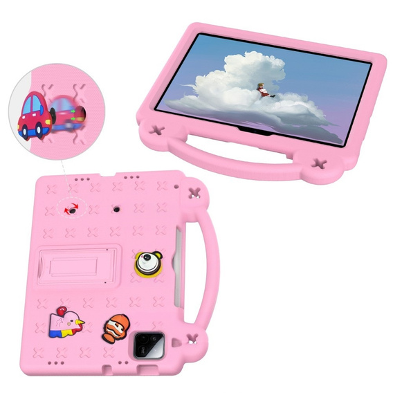 Husă pentru copii pentru Xiaomi Pad 7 / 7 Pro, Cute Patterns, cu suport, roz