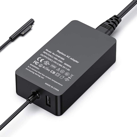Încărcător adaptor de alimentare 44W 15V 2.58A cu port de încărcare USB pentru Microsoft Surface Pro 9/8/7/6/5/4/3 - EU Plug