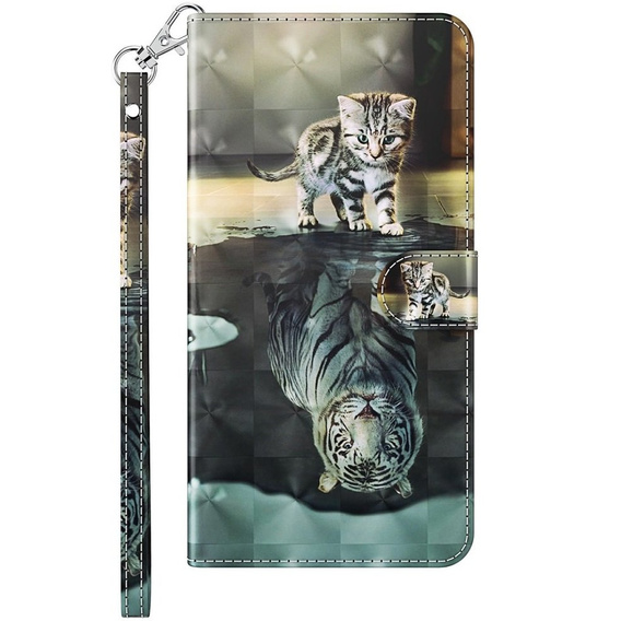 Cu clapetă pentru Oppo A17, Wallet, Cat & Tiger