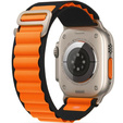 Pasek nylonowy do Apple Watch 1/2/3/4/5/6/7/8/SE/ULTRA 42/44/45/49 MM, Czarny / Pomarańczowy