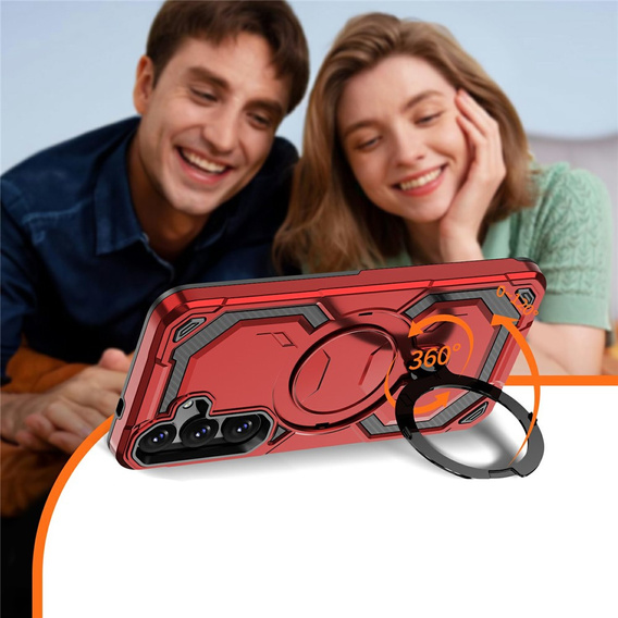 Husă magnetică cu suport pentru Samsung Galaxy A57 5G, roșie