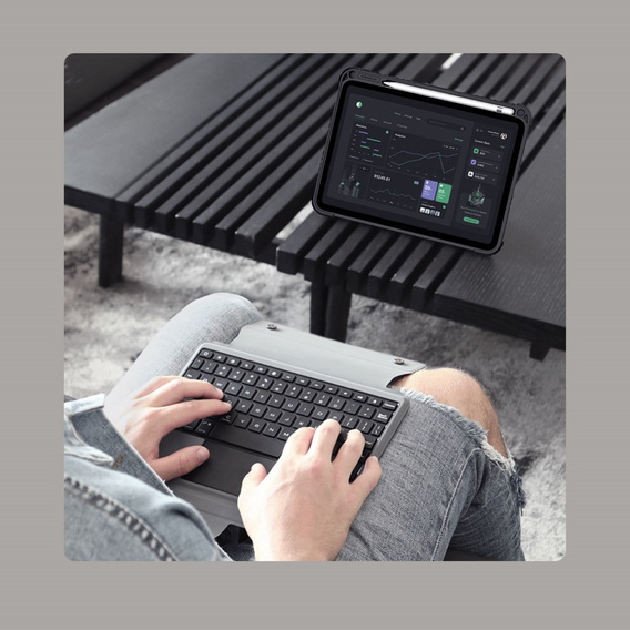 Carcasă + tastatură iPad 10.9 2022, NILLKIN Bumper Pen Slot, negru