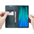 Husa CASEME pentru Xiaomi Redmi Note 8 Pro, Leather Wallet Case, turquoise