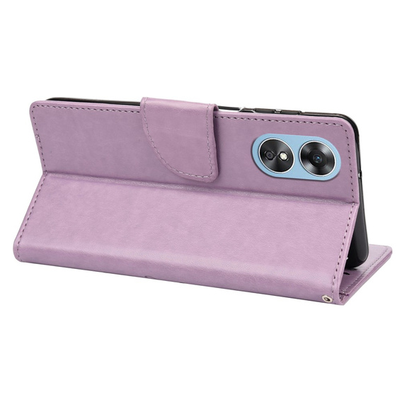 Cu clapetă pentru Oppo A17, Butterfly, violet
