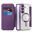 Cu clapetă pentru Samsung Galaxy A56, RFID Wallet MagSafe CamShield, violet