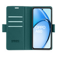 Husă pentru Oppo A60, ERBORD Glossy Litchi, portofel cu clapetă, verde