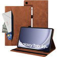 Husă pentru Samsung Galaxy Tab A9+, Classic, cu spațiu pentru stylus, maro