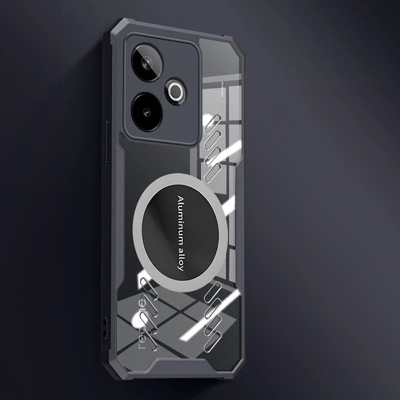 Carcasă pentru Realme GT 7 / 7T, cu placă magnetică, transparent / negru