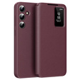 Husă cu clapetă pentru Samsung Galaxy S25, Smart View Wallet, maroon