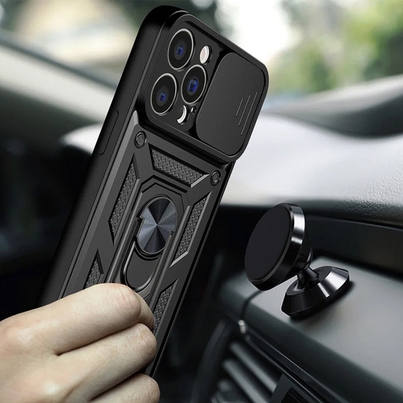 Husă blindată pentru iPhone 14 Pro Max, CamShield Slide, negru