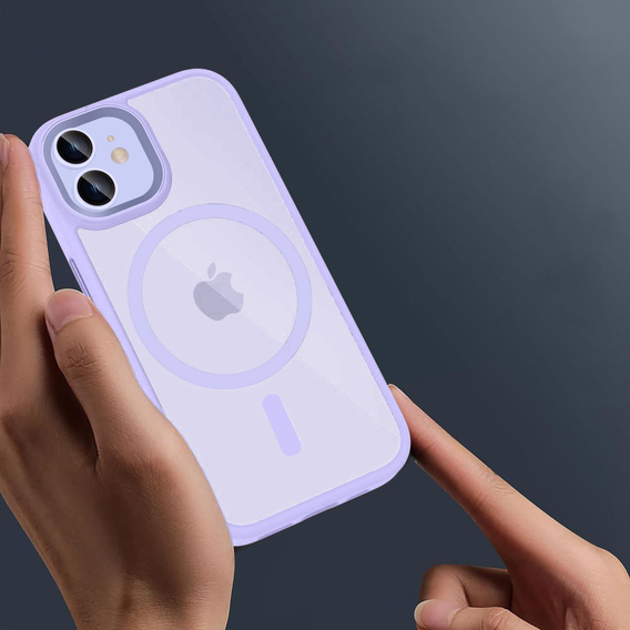 Husă pentru iPhone 11, pentru MagSafe, ERBORD Matt Case, violet + sticlă pentru ecran