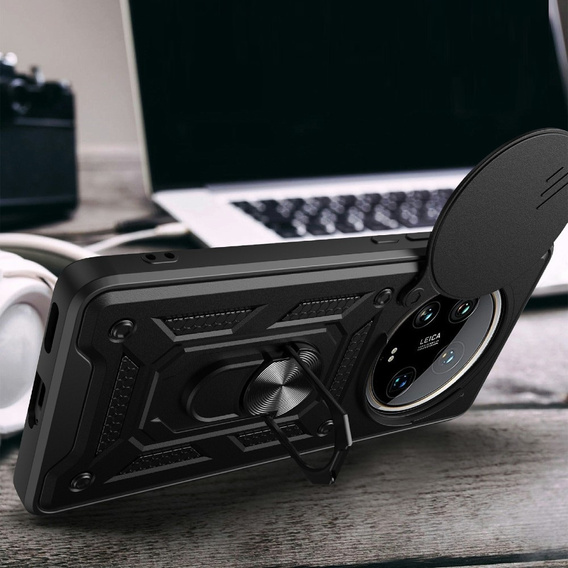 Husă blindată pentru Xiaomi 14 Ultra, CamShield Slide, negru
