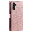 Cu clapetă pentru Samsung Galaxy A55 5G, Mandala Flower, verde