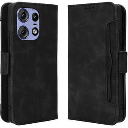 Cu clapetă pentru Motorola Edge 50 Pro, Card Slot, negru