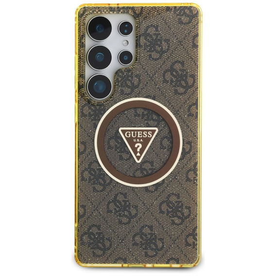 Husă GUESS Magnetic IML Metal Glitter 4G Circle Triangle pentru Samsung Galaxy S25 Ultra