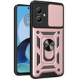 Husă blindată pentru Motorola Moto G14, CamShield Slide, roz rose gold