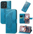 Cu clapetă pentru Motorola Moto G86 5G, Butterfly, albastru