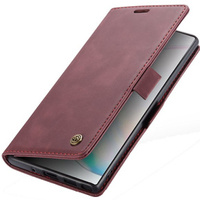 Husa CASEME pentru Samsung Galaxy Note 10 Plus/5G, Leather Wallet Case, roșu