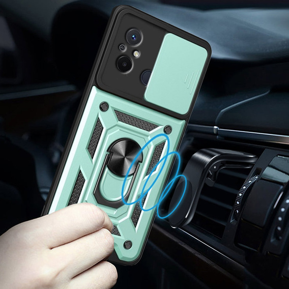 Husă blindată pentru Xiaomi Redmi 12C, CamShield Slide, verde